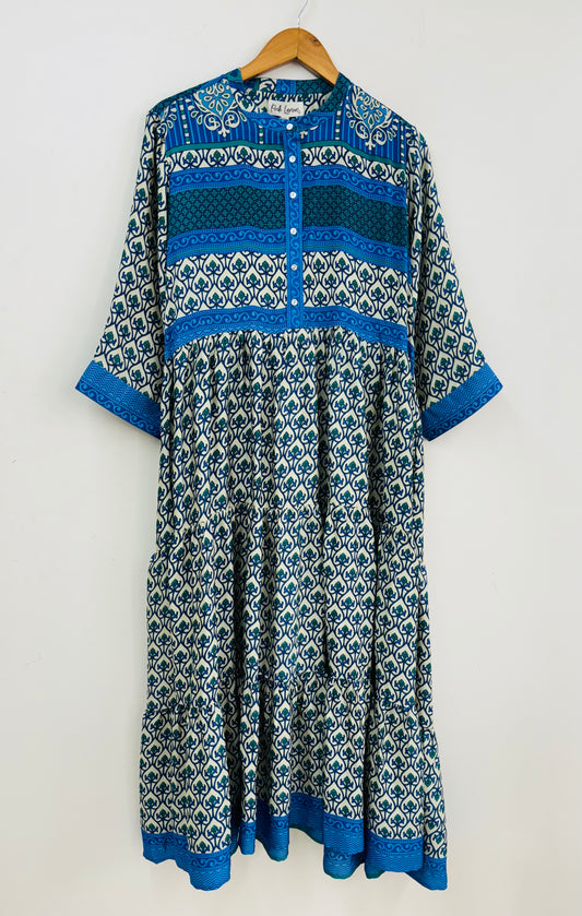 Prairie Round Neck Silk Dress 311 - XXXL