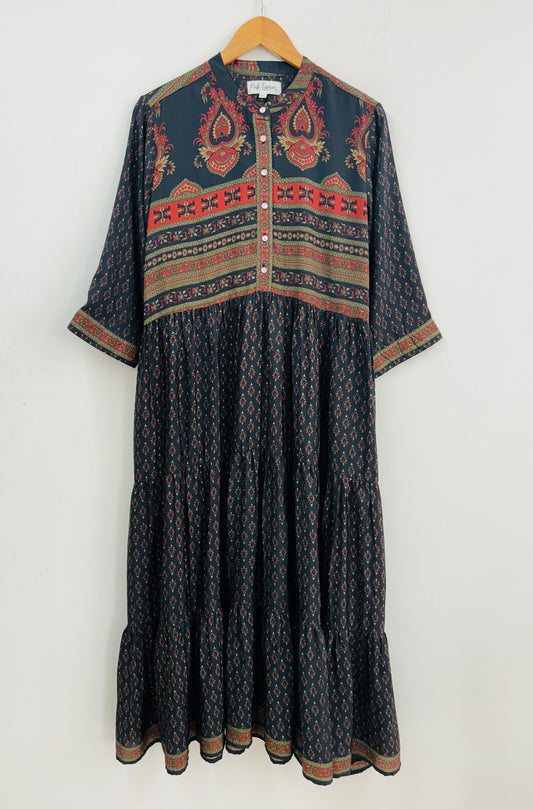 Prairie Round Neck Silk Dress 314 - XXL