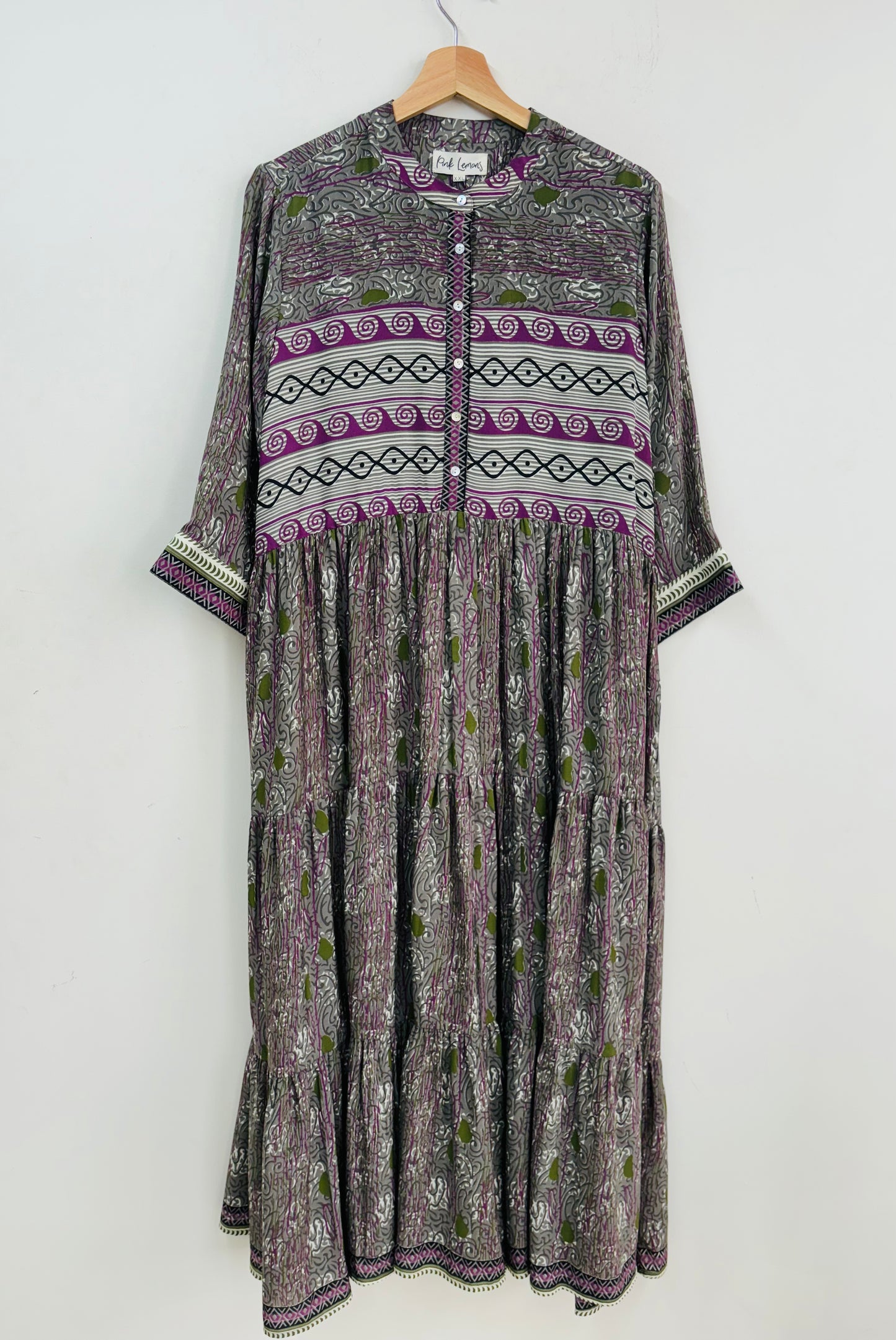 Prairie Round Neck Silk Dress 317 - XXL