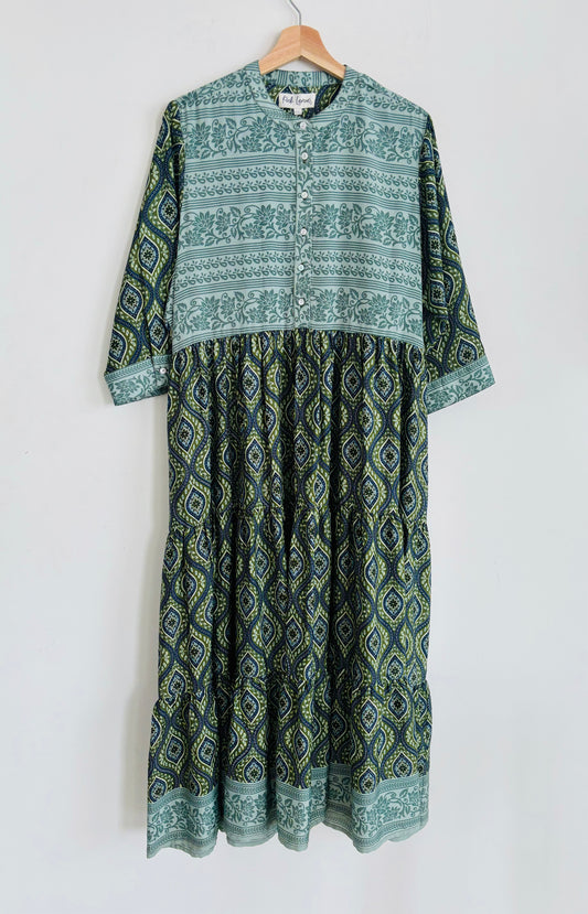 Prairie Round Neck Silk Dress 320 - XXL