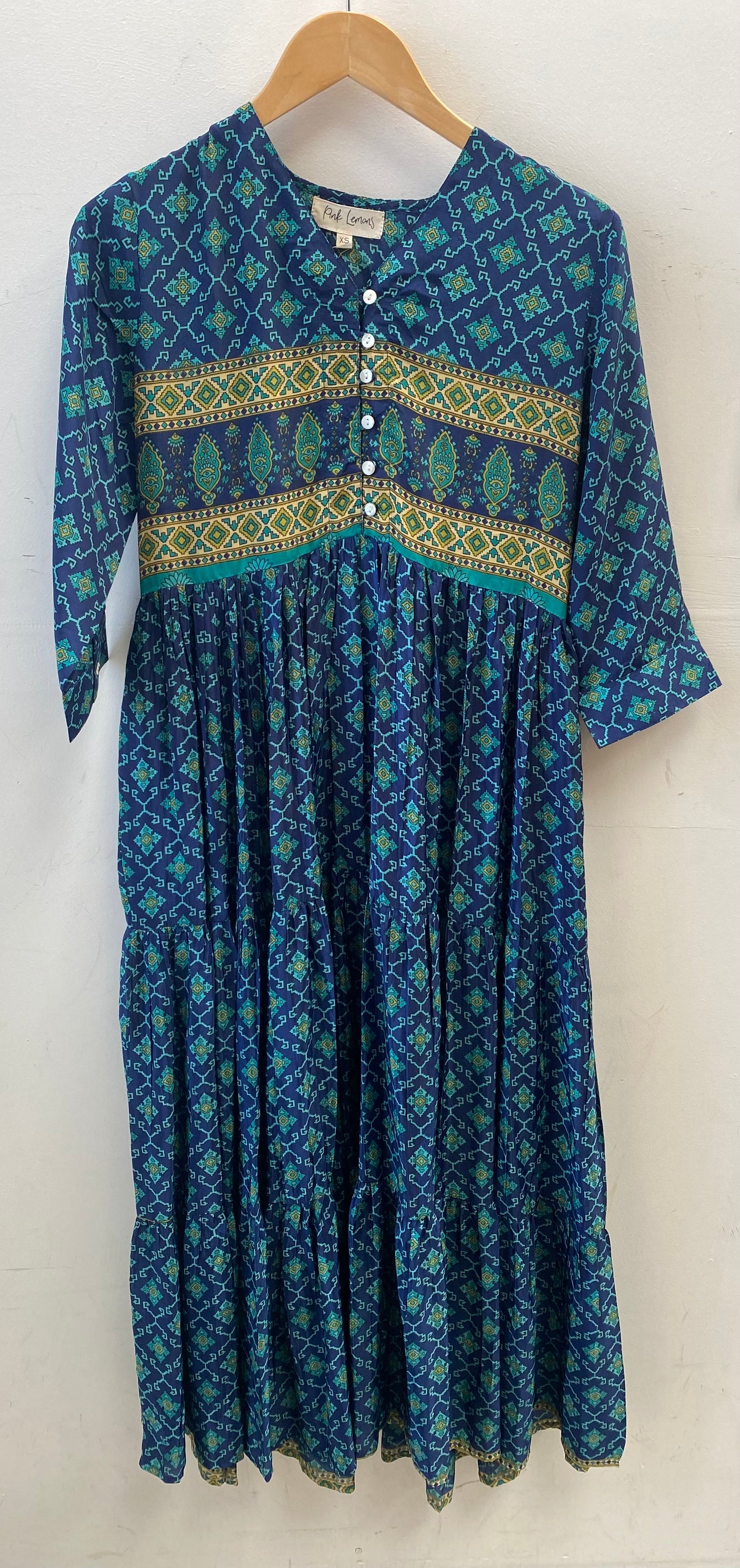 Prairie V-neck Silk Dress XS - 002