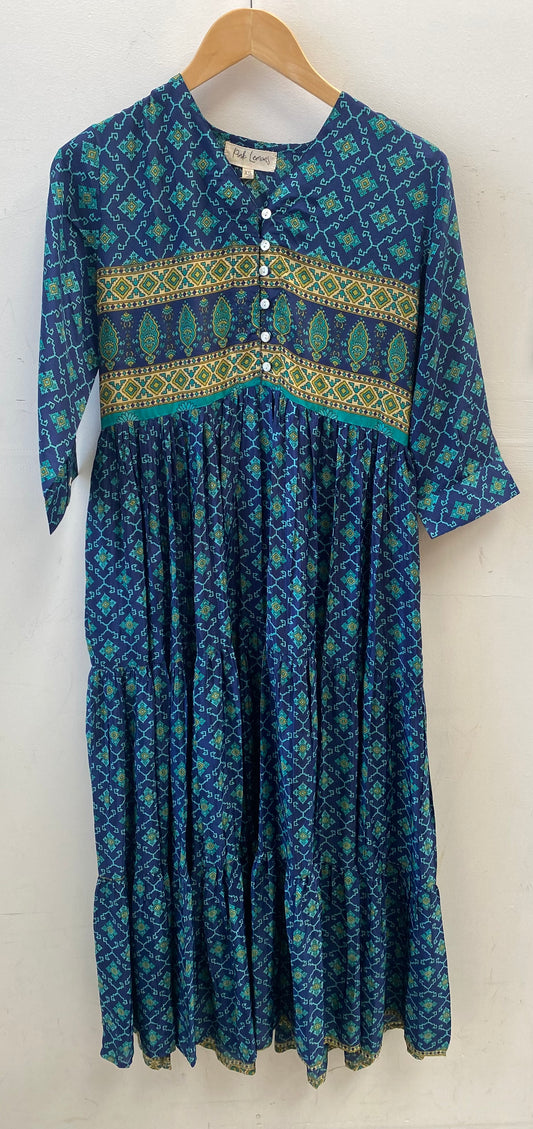 Prairie V-neck Silk Dress XS - 002