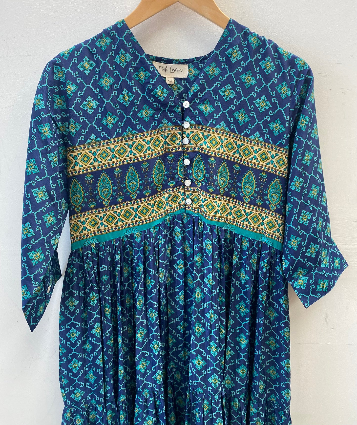 Prairie V-neck Silk Dress XS - 002