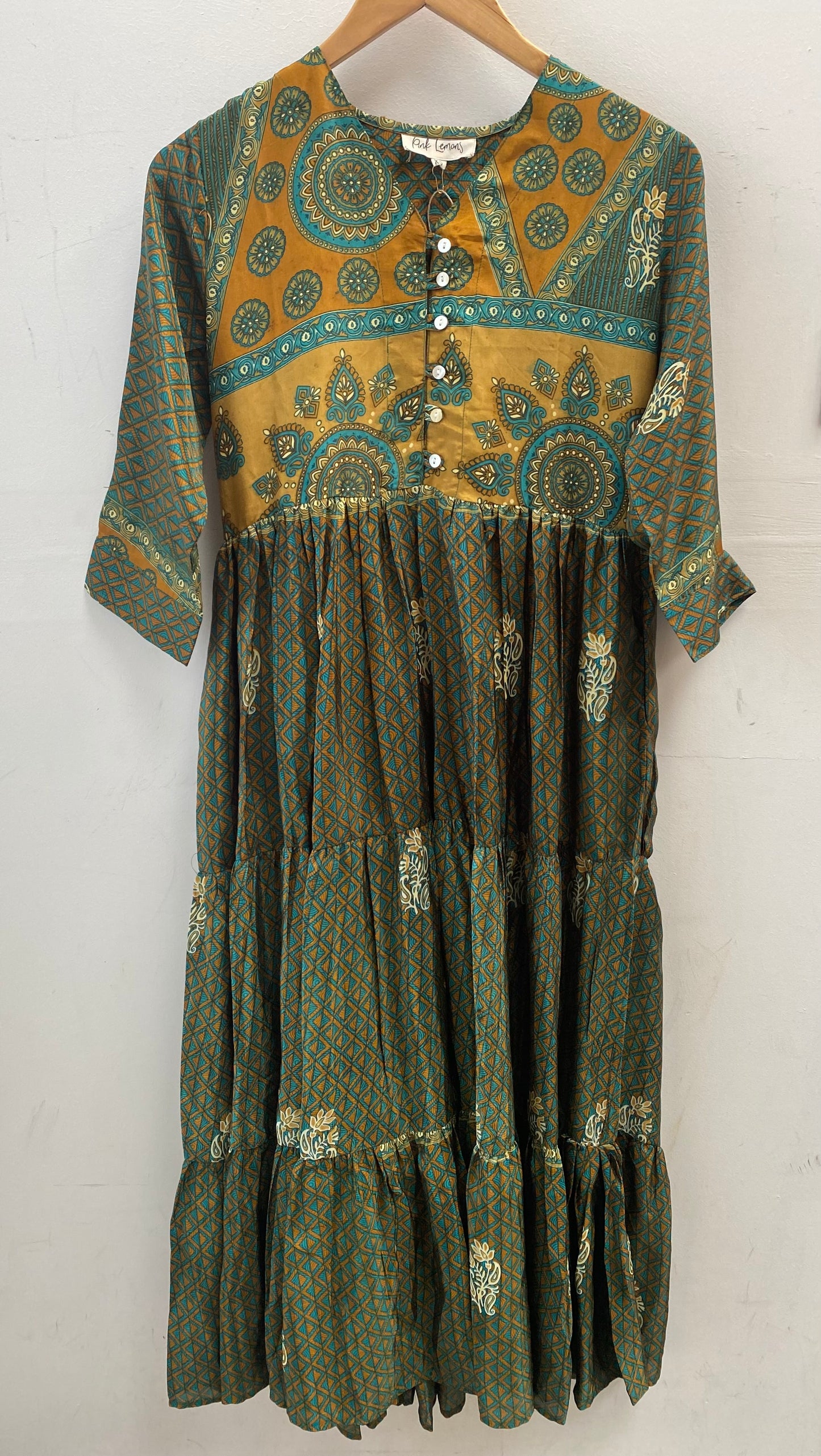 Prairie V-neck Silk Dress XS - 005