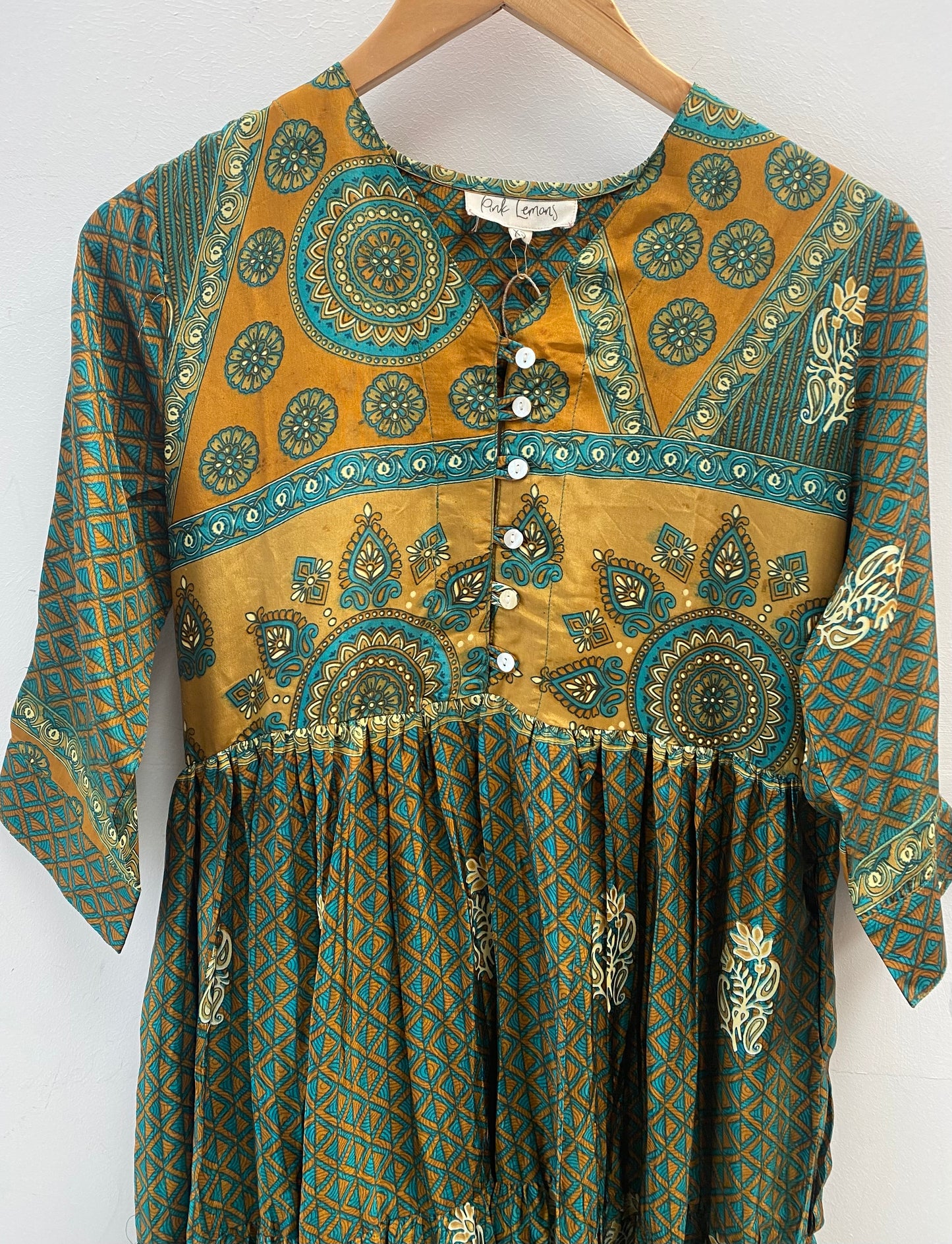 Prairie V-neck Silk Dress XS - 005