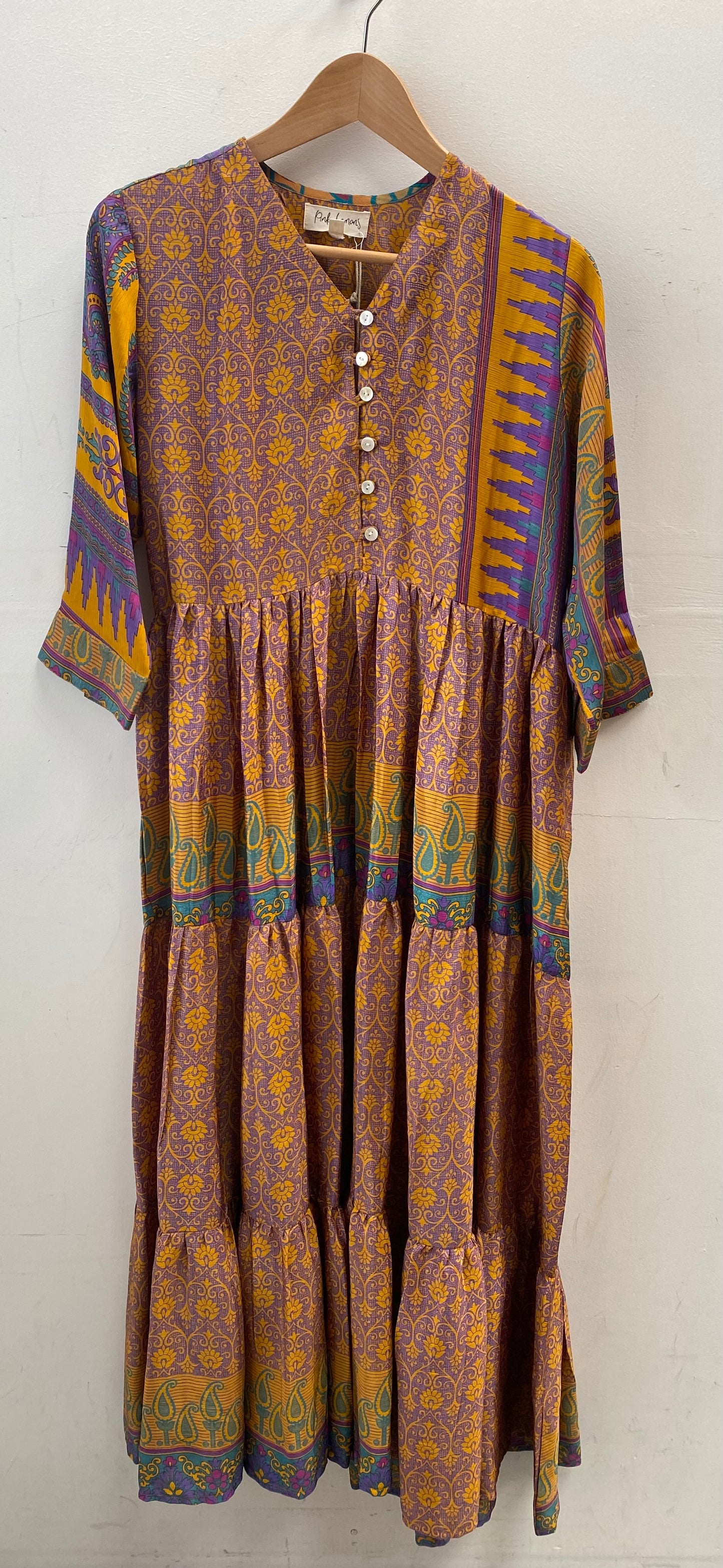 Prairie V-neck Silk Dress S - 069