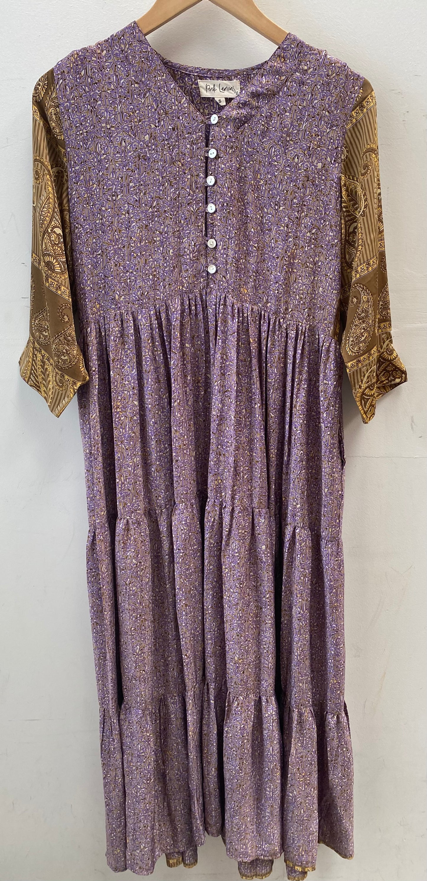 Prairie V-neck Silk Dress S - 061