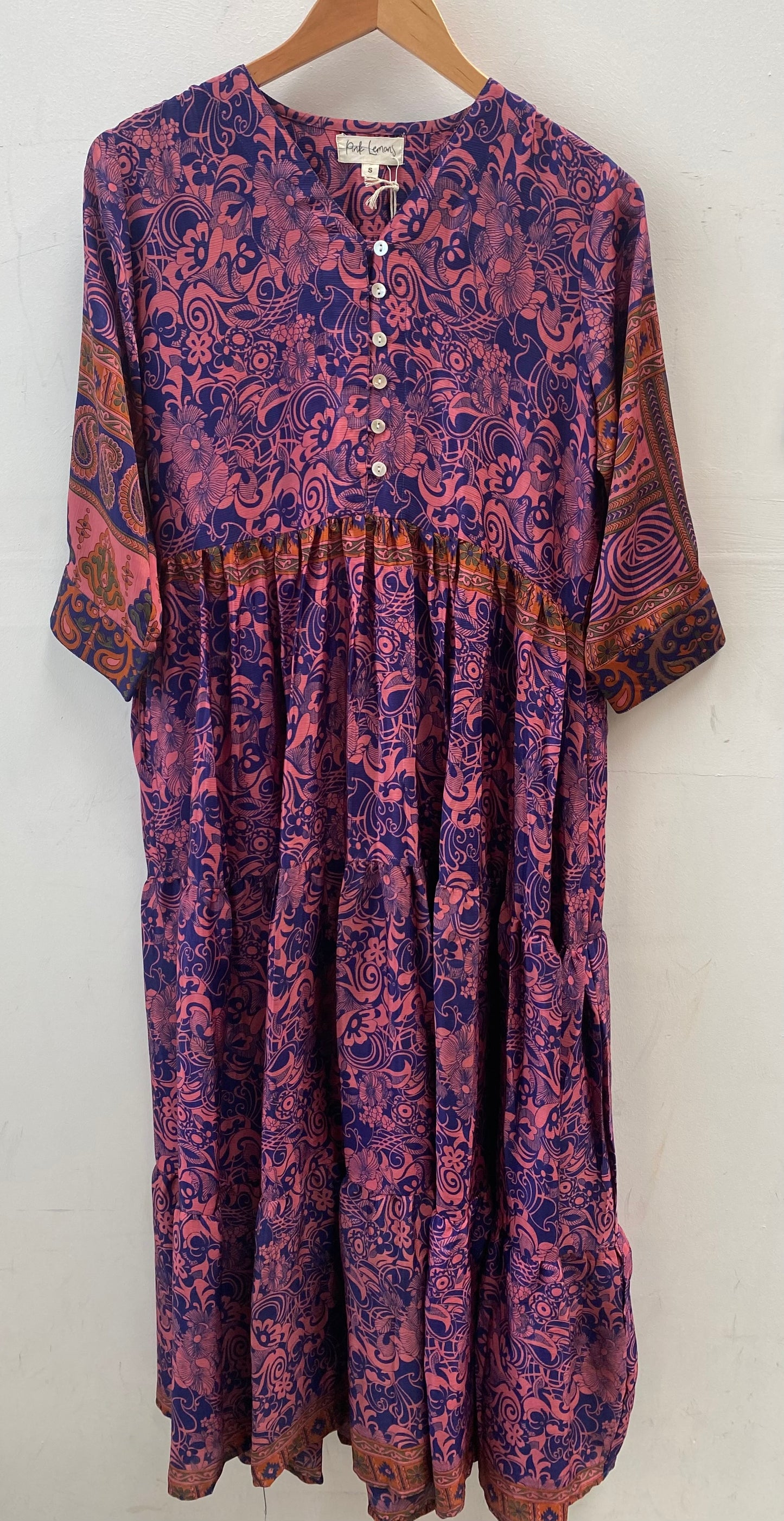 Prairie V-neck Silk Dress S - 067