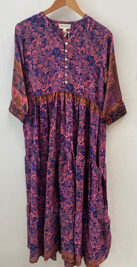 Prairie V-neck Silk Dress S - 067