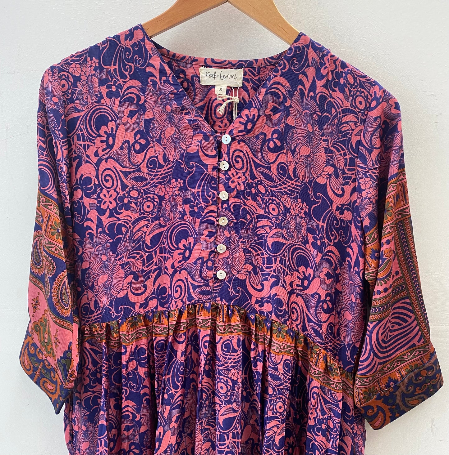 Prairie V-neck Silk Dress S - 067