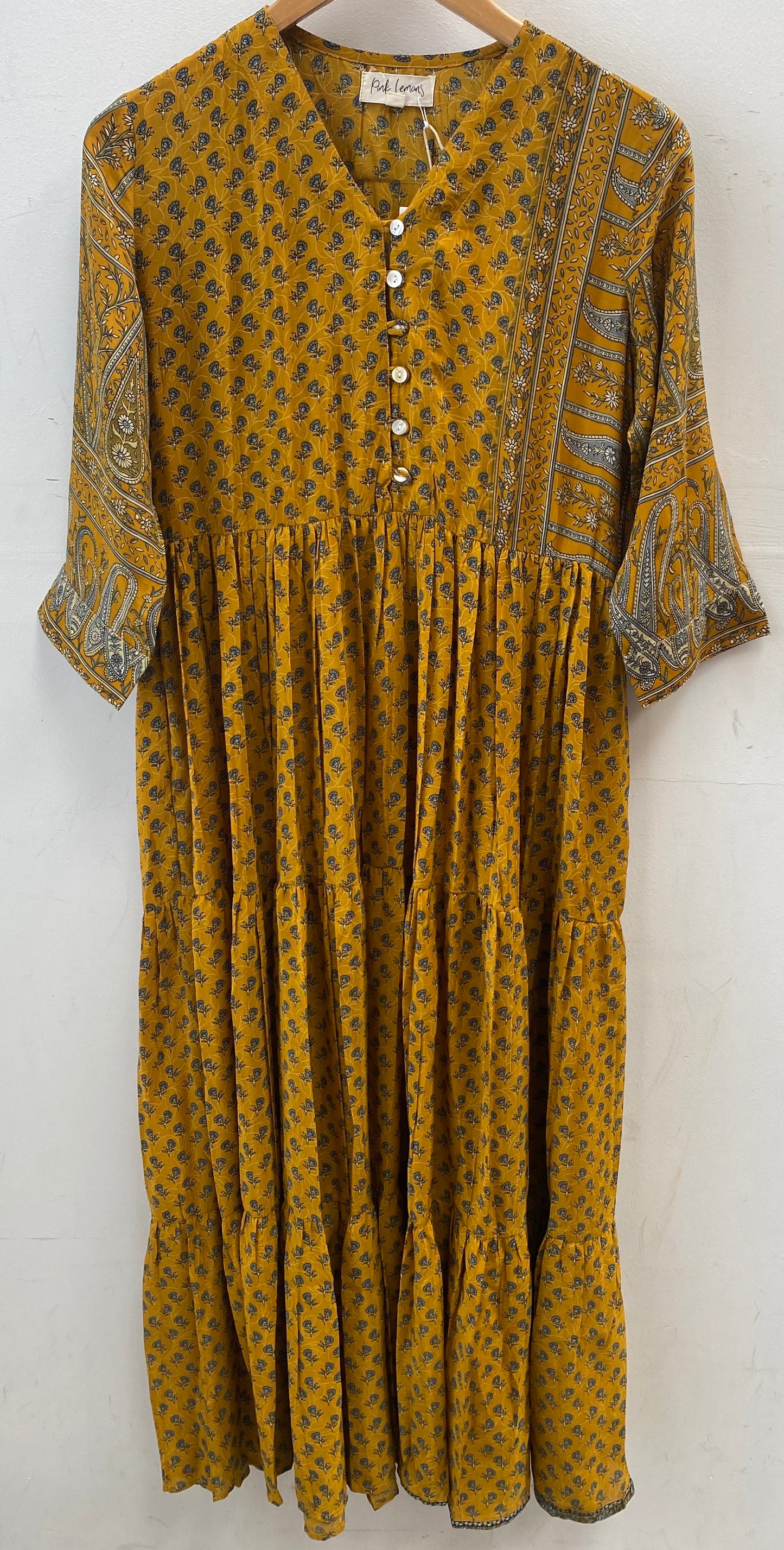 Prairie V-neck Silk Dress S - 064