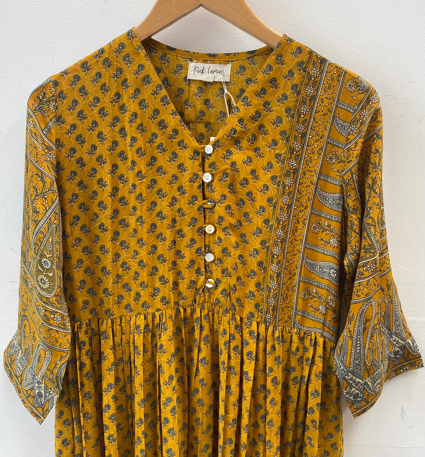 Prairie V-neck Silk Dress S - 064