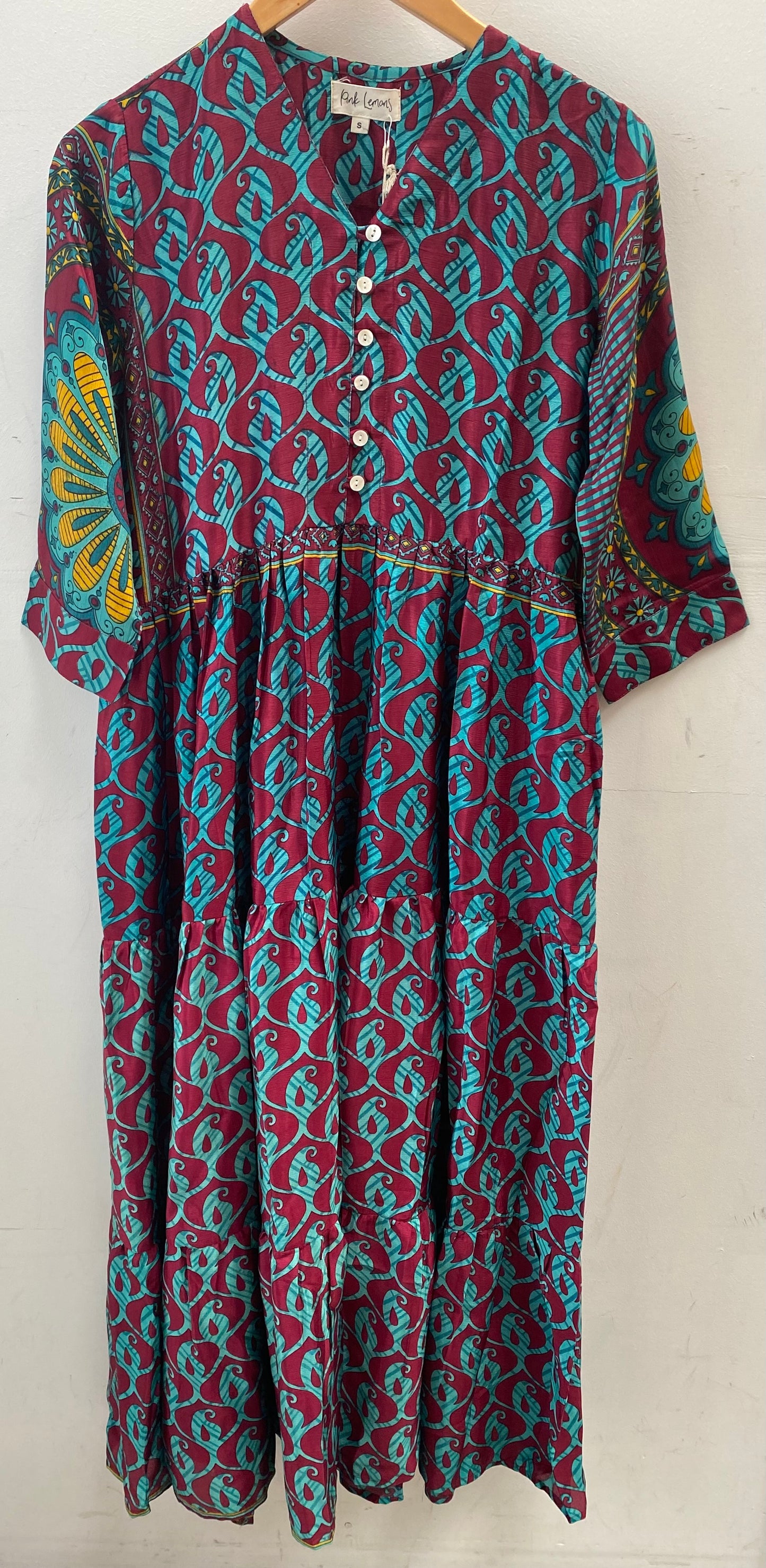 Prairie V-neck Silk Dress S - 066