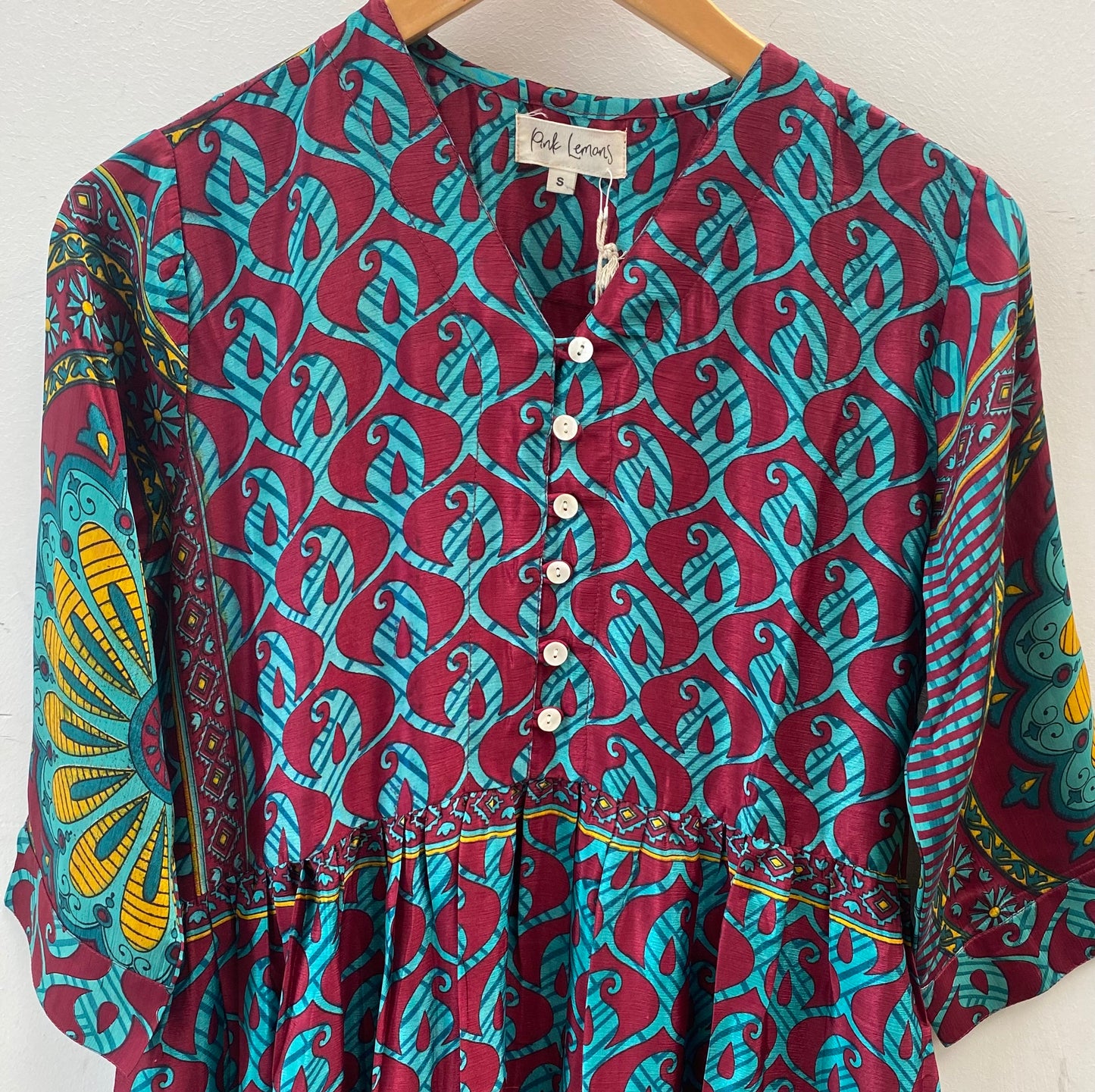 Prairie V-neck Silk Dress S - 066