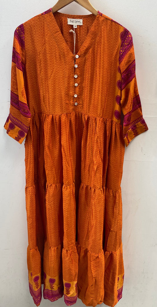 Prairie V-neck Silk Dress S - 057