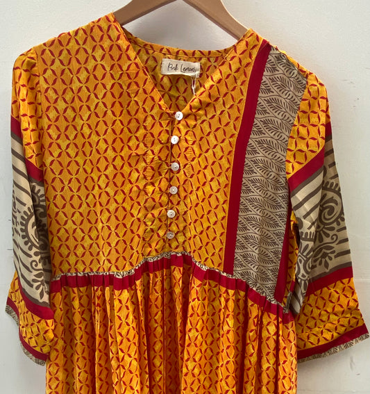 Prairie V-neck Silk Dress S - 058