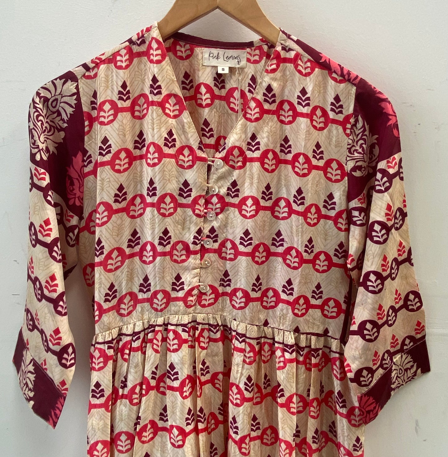 Prairie V-neck Silk Dress S - 059