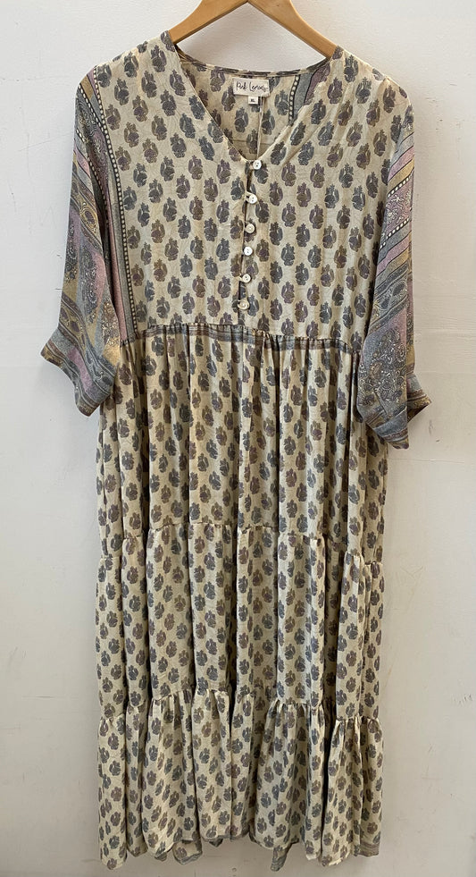 Prairie V-neck Silk Dress XL - 061