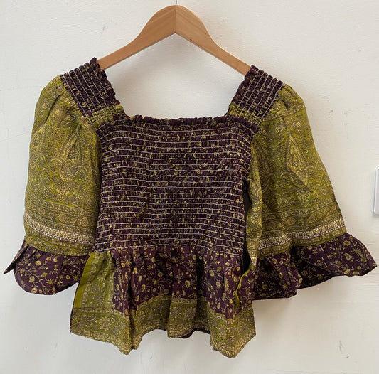 Joelyn Silk Smock Blouse -  S -  012