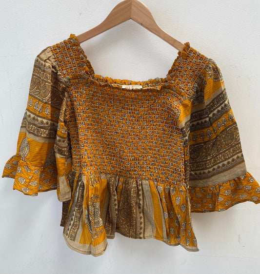 Joelyn Silk Smock Blouse -  M - 025