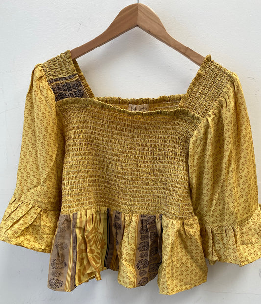 Joelyn Silk Smock Blouse -  L -  023