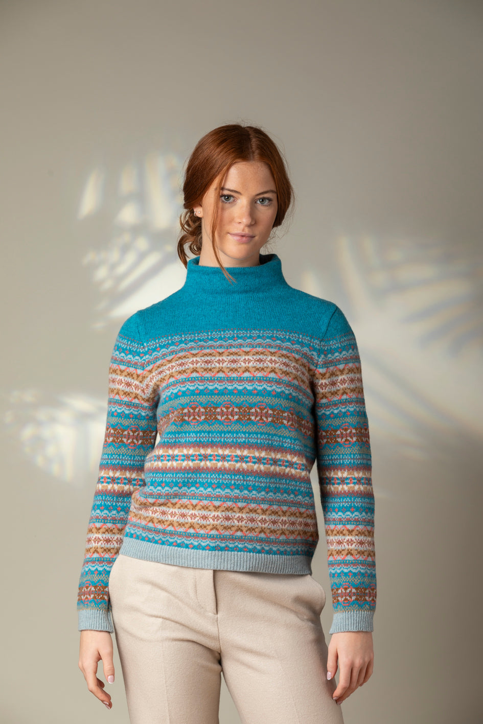 Kinross High Neck Sweater - Topaz