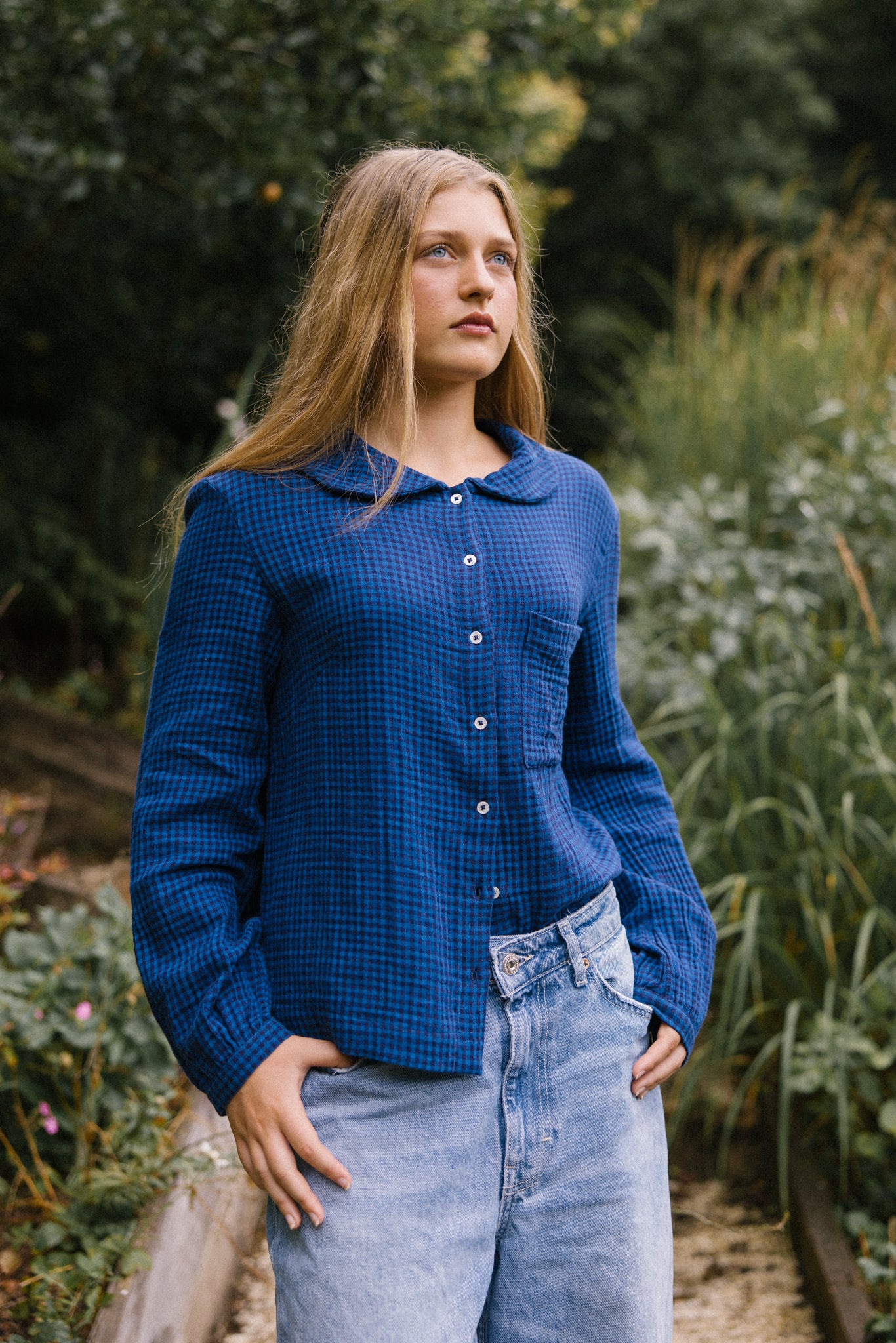 Jolene Casual Shirt - Petrol Check