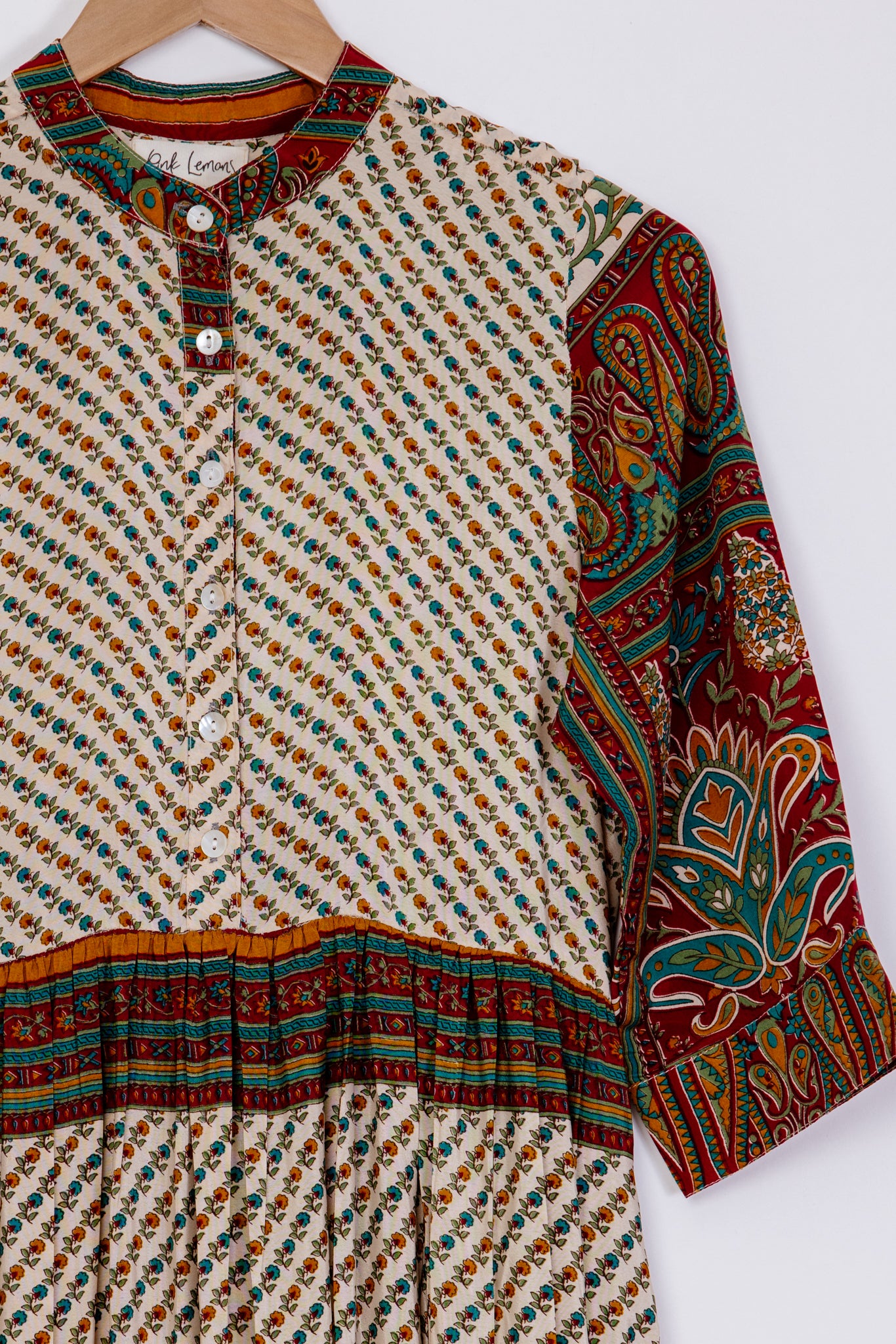 Prairie Round Neck Silk Dress S - 003