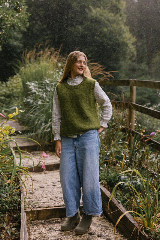 Heather Knitted Vest - Chartreuse