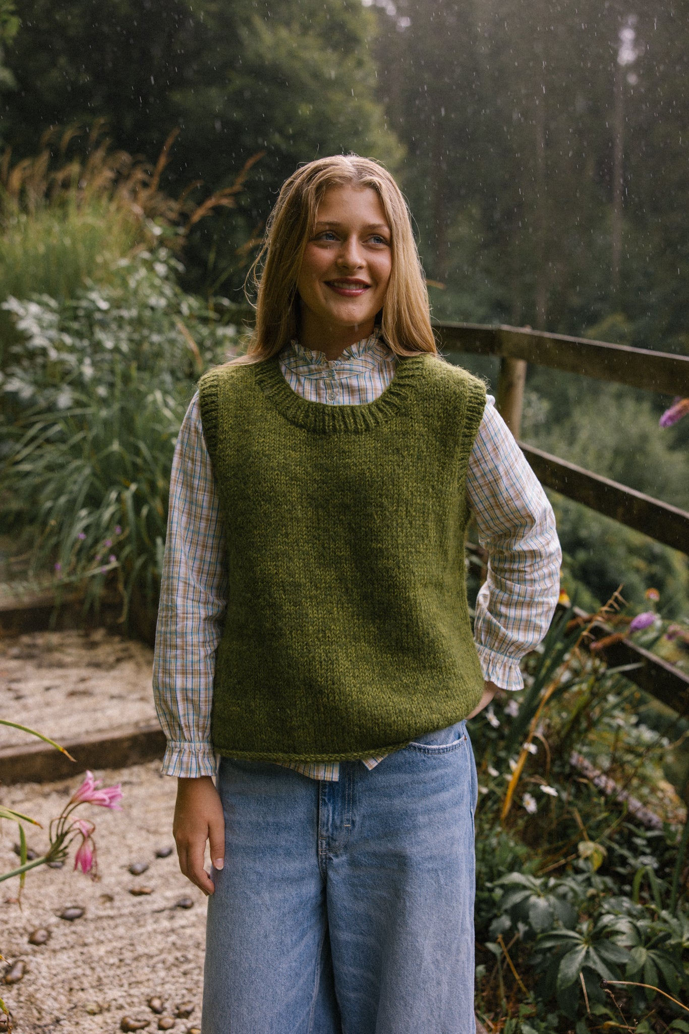 Heather Knitted Vest - Chartreuse