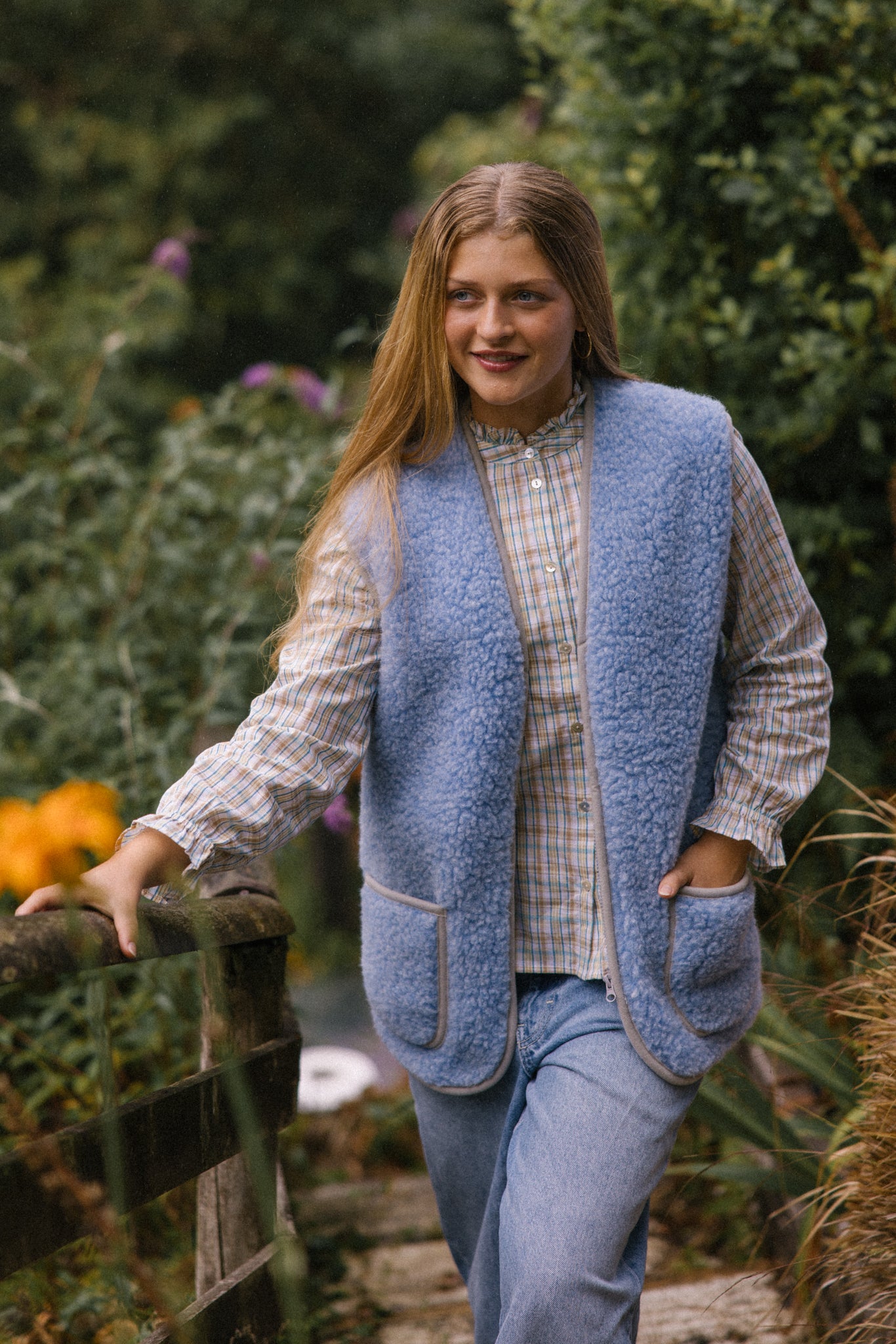 Wool Gilet - Light Blue