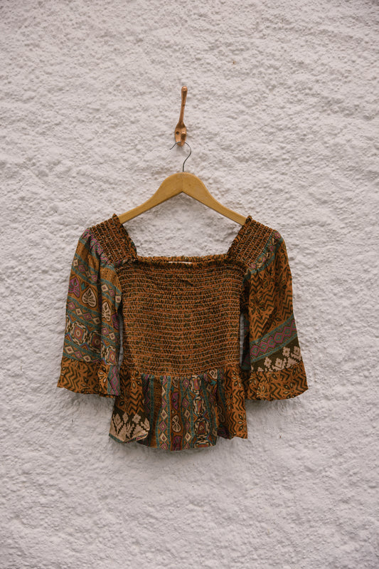 Joelyn Silk Smock Blouse -  M - 101