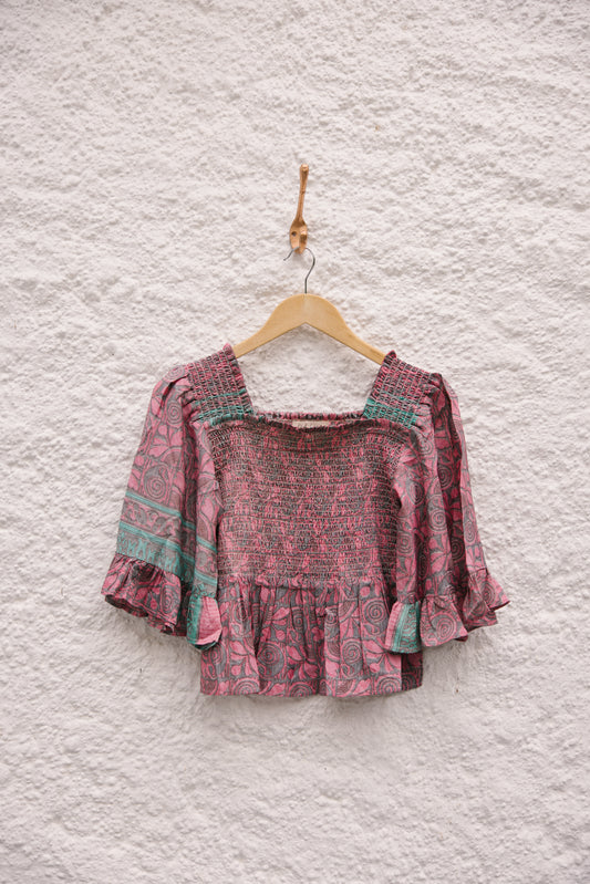 Joelyn Silk Smock Blouse -  M -  104