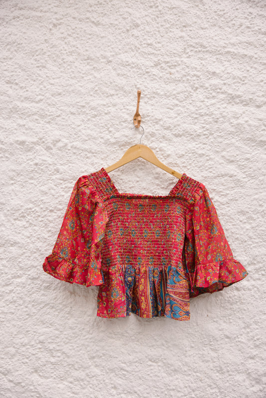 Joelyn Silk Smock Blouse -  M -  106