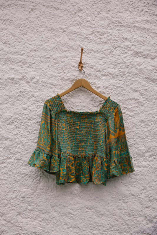 Joelyn Silk Smock Blouse -  L -  118
