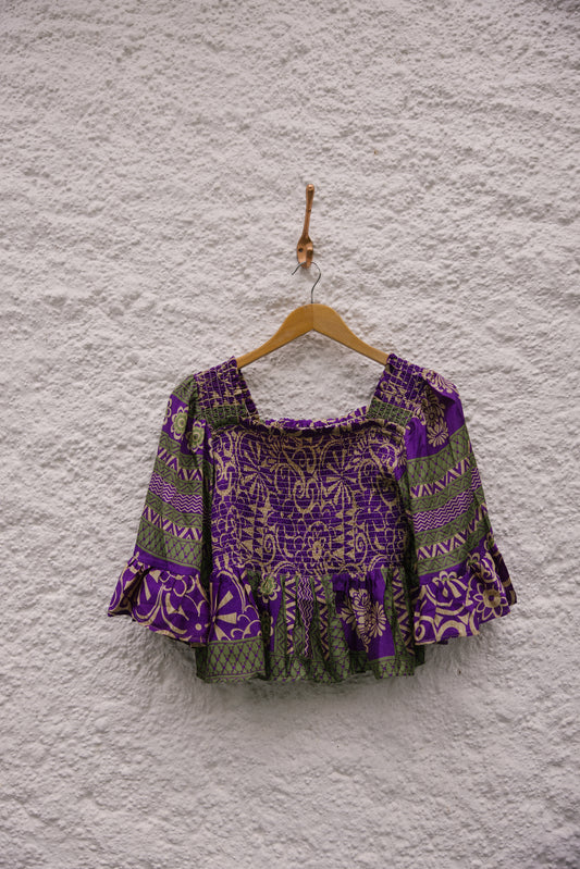 Joelyn Silk Smock Blouse -  L -  119