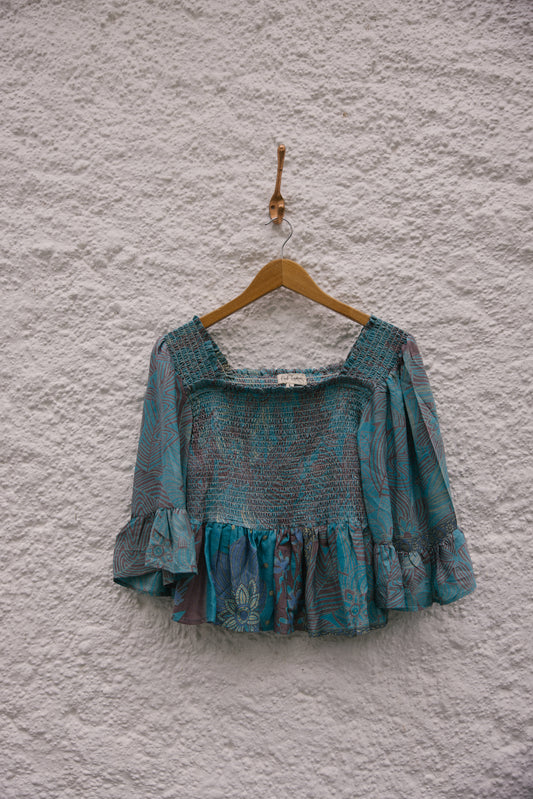 Joelyn Silk Smock Blouse -  L -  120