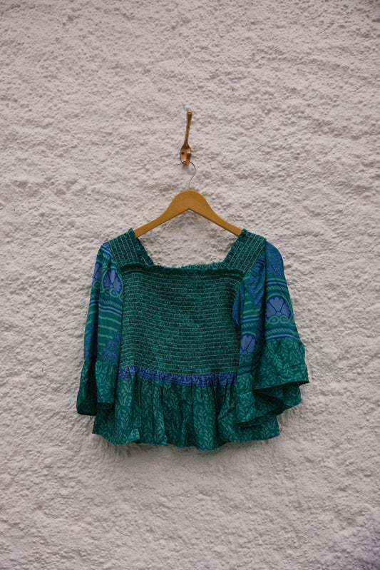 Joelyn Silk Smock Blouse -  L -  121