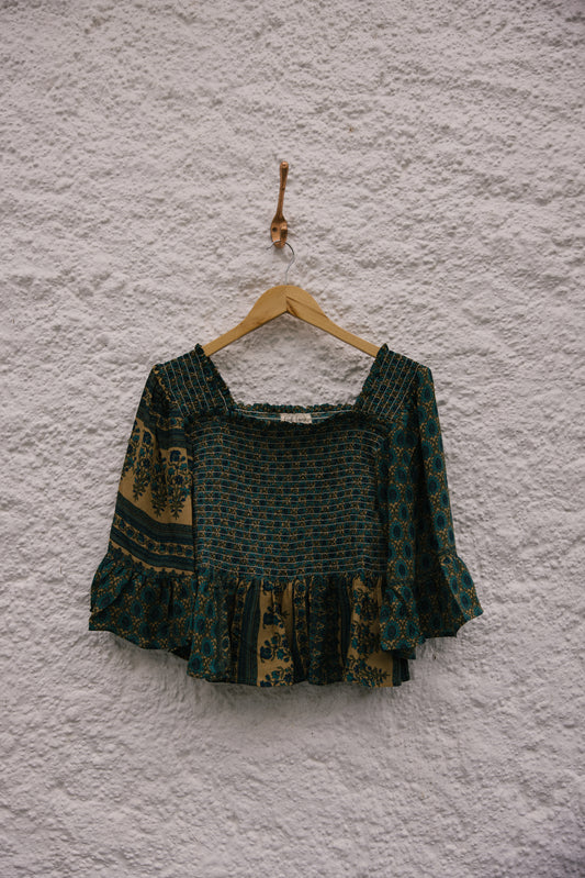Joelyn Silk Smock Blouse -  L -  122