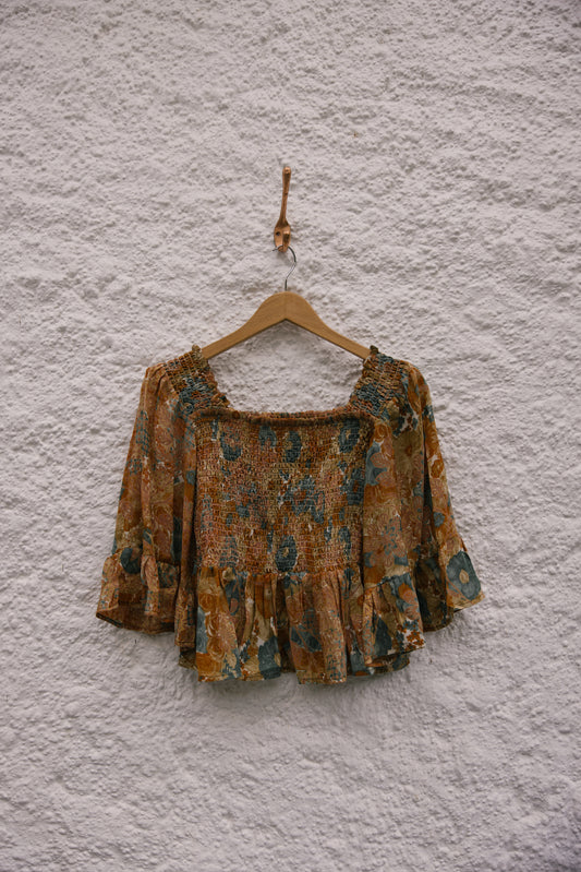Joelyn Silk Smock Blouse -  L -  124