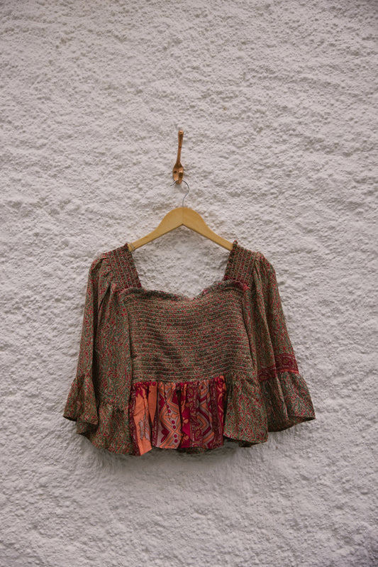 Joelyn Silk Smock Blouse -  L -  125