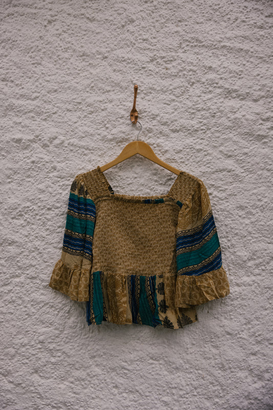Joelyn Silk Smock Blouse -  L -  129