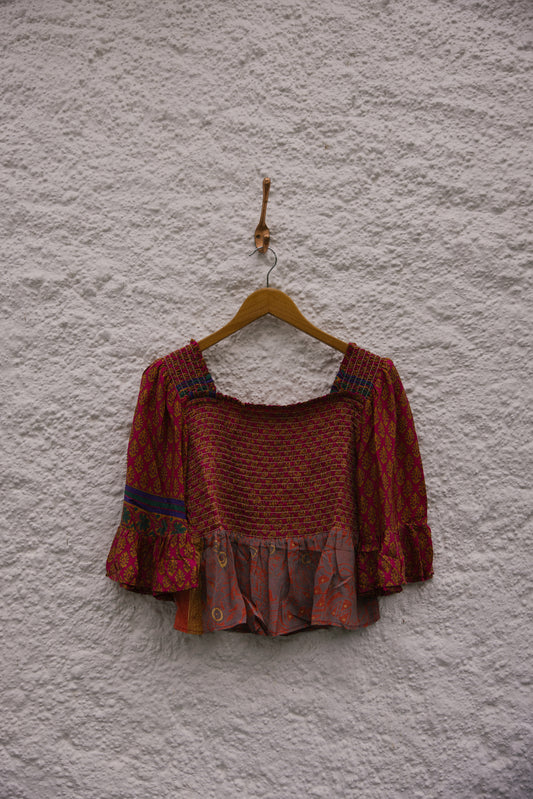 Joelyn Silk Smock Blouse -  L -  130