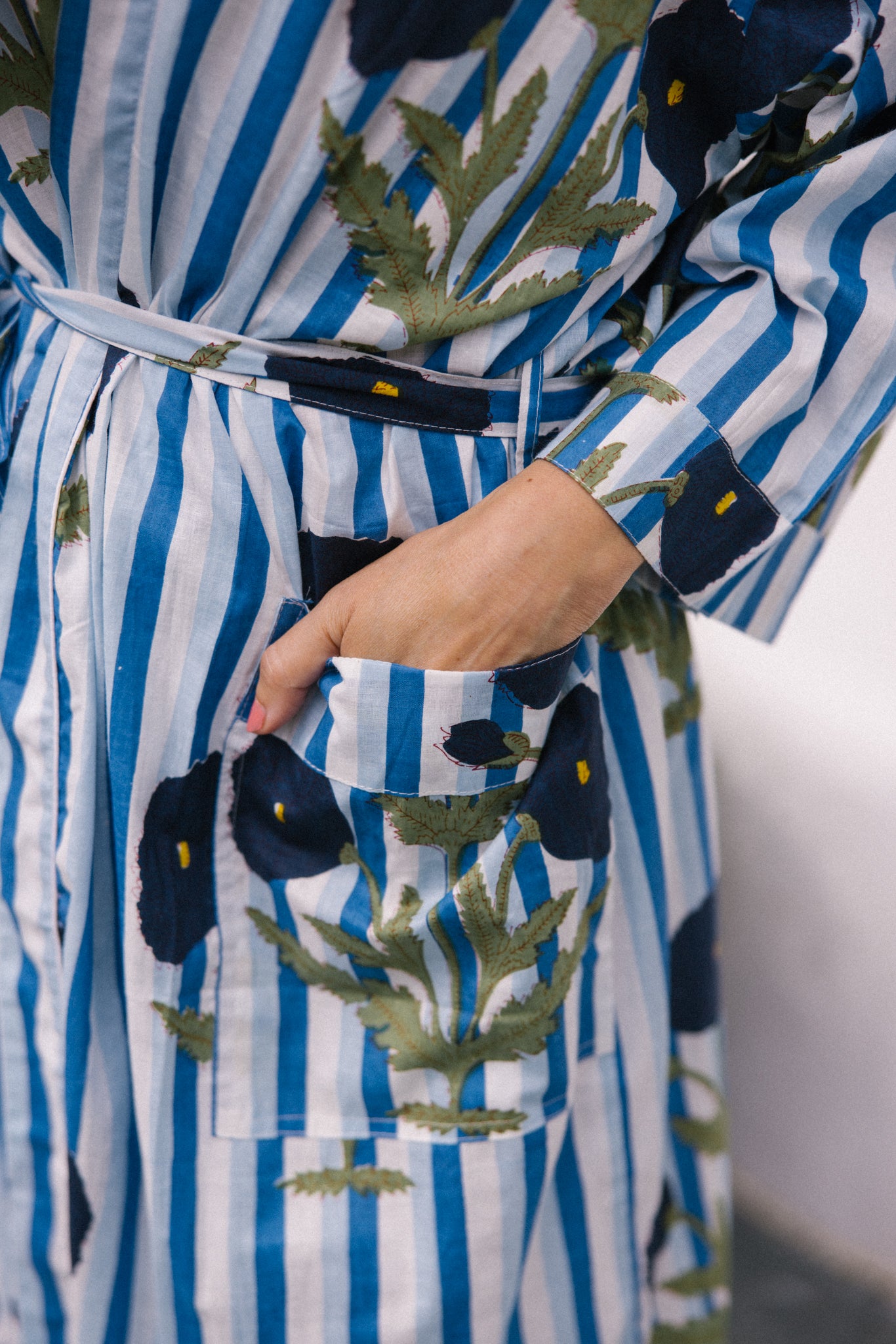 Dressing Gown/Robe - Blue Poppy