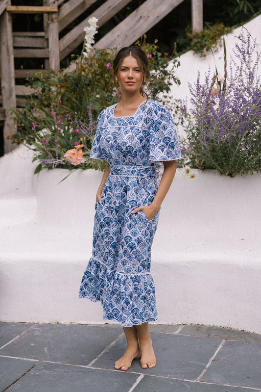 Sea Shell Angie Dress - Blue