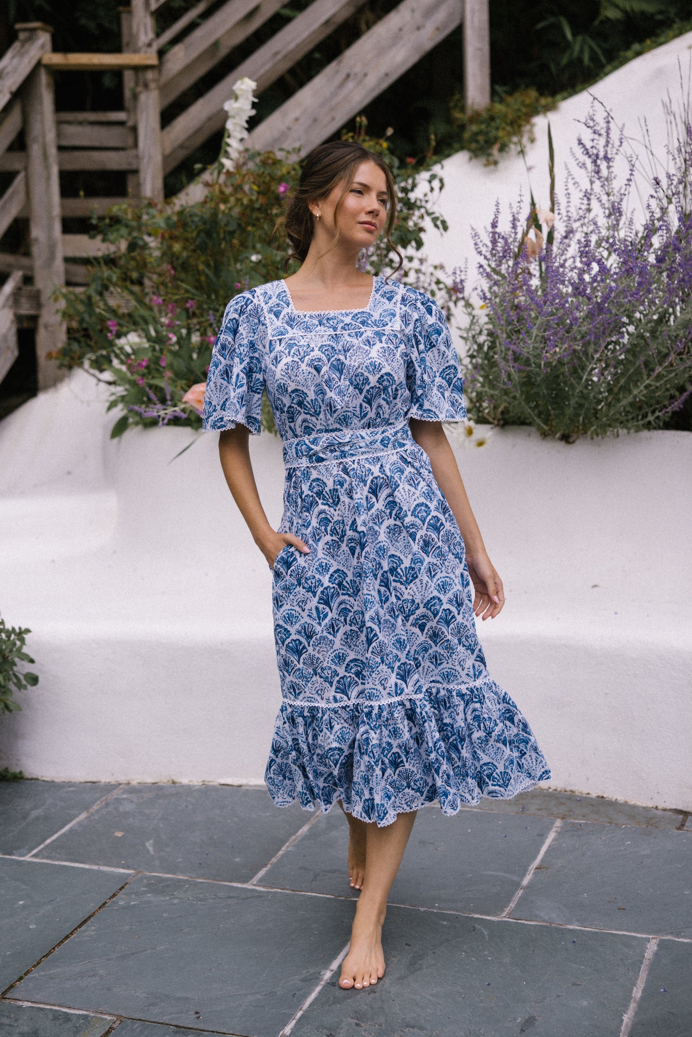 Sea Shell Angie Dress - Blue