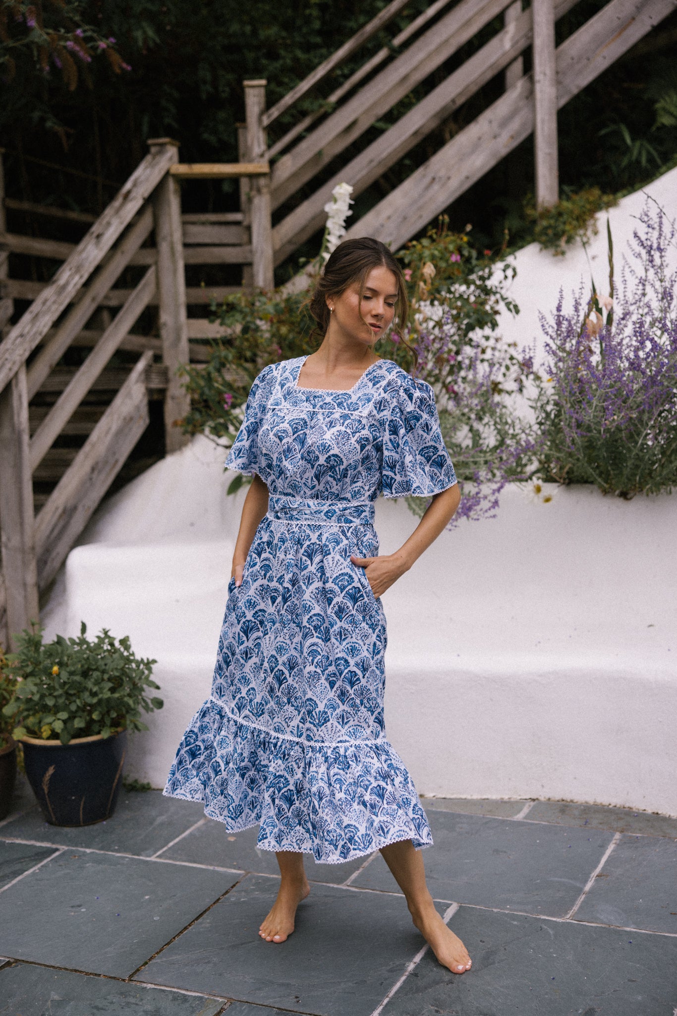 Sea Shell Angie Dress - Blue