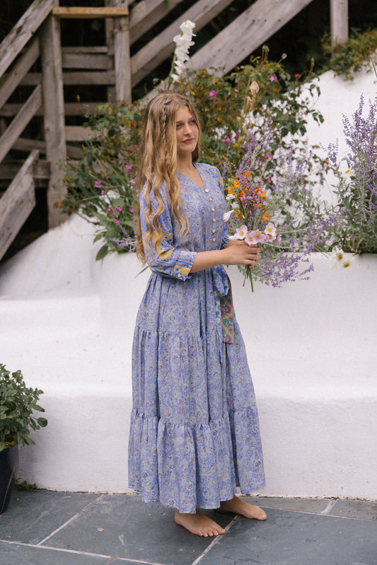 Prairie V-neck Silk Dress S - 003