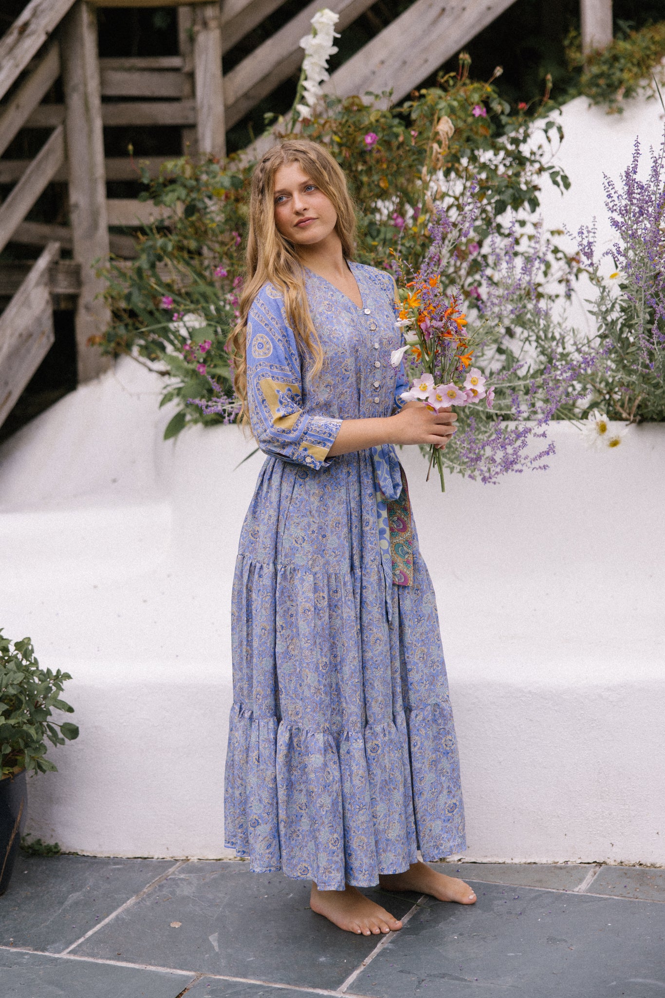 Prairie V-neck Silk Dress S - 003