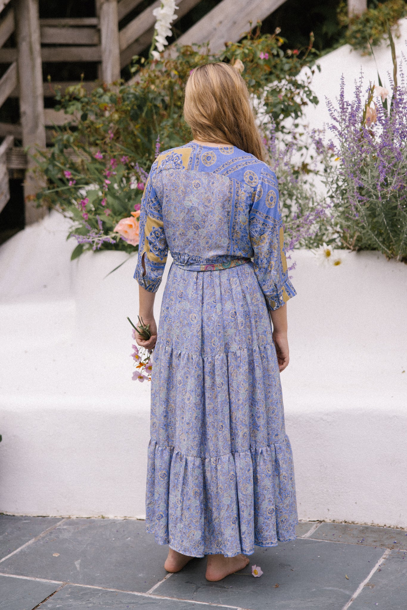 Prairie V-neck Silk Dress S - 003